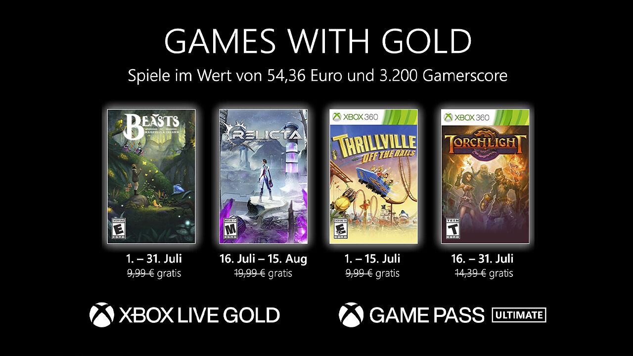 Xbox Games with Gold für Juli 2022