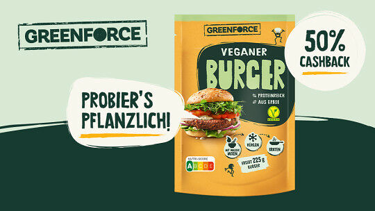 GREENFORCE veganer Burger Mix 75g 50% Cashback