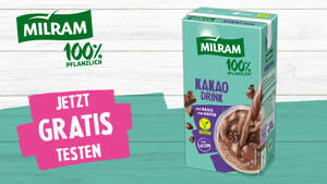 MILRAM 100 % pflanzlich Kakao Drink 100% Cashback